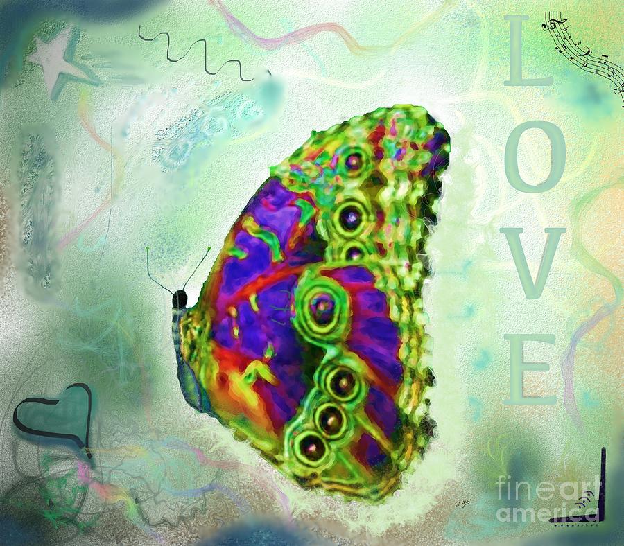 Butterfly in Green Digital Art by Shelly Tschupp