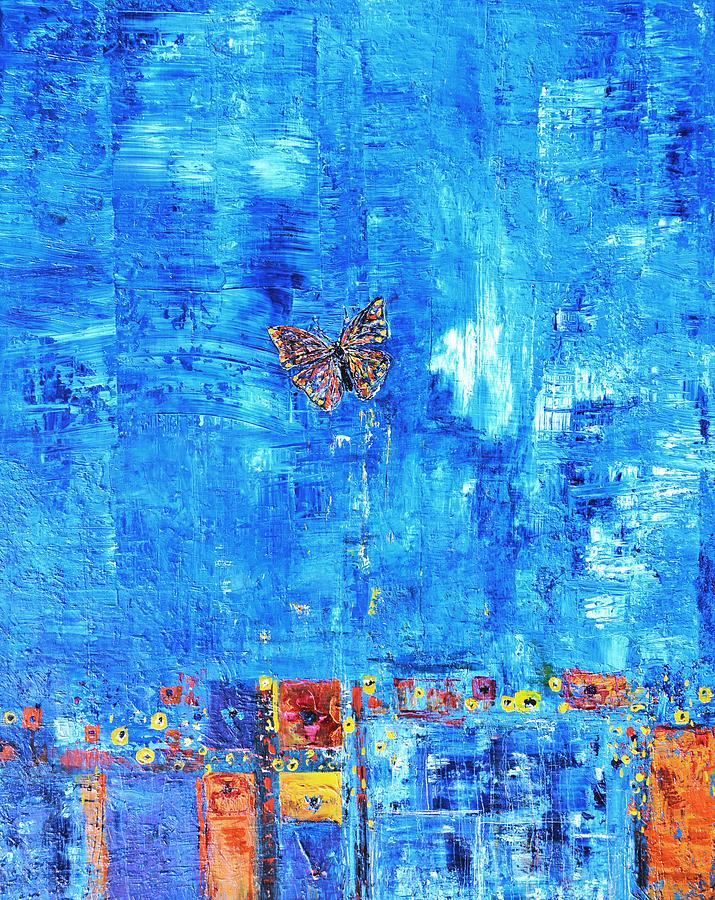 Butterfly Painting - Butterfly in The Wind by Evelina Popilian