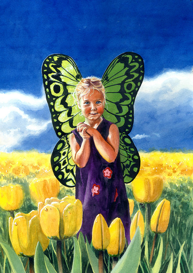 Flower Painting - Butterfly by Ken Meyer jr
