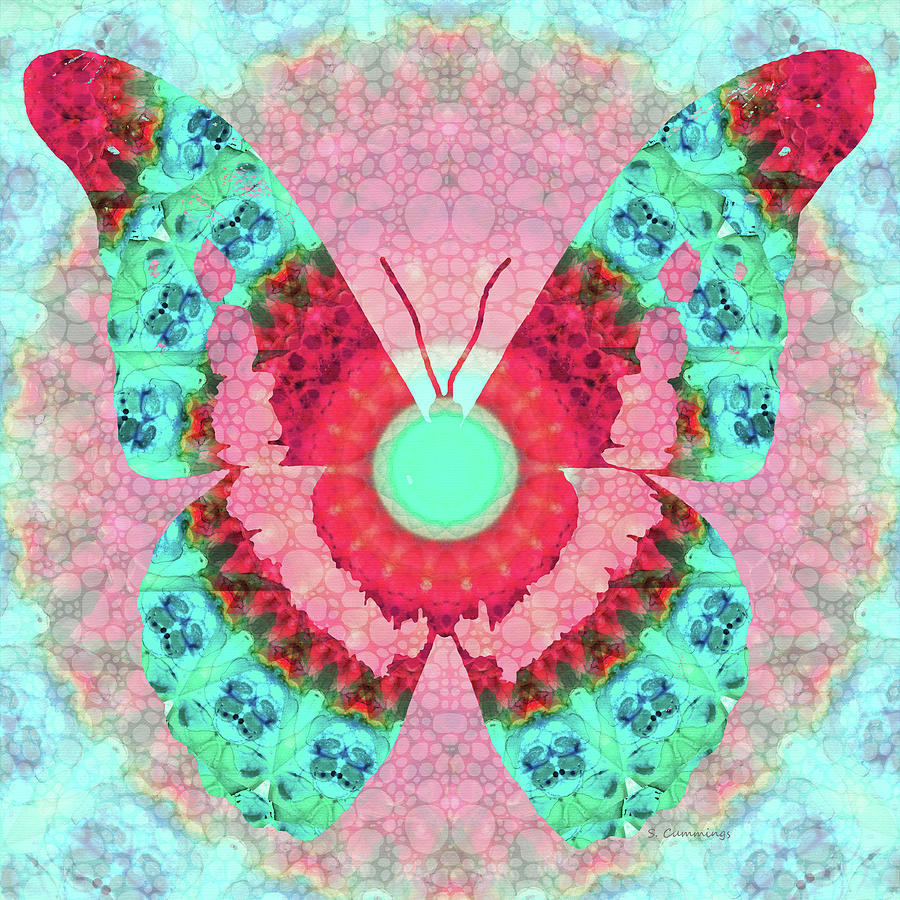 Butterfly Mandala 3 Art by Sharon Cummings Painting by Sharon Cummings