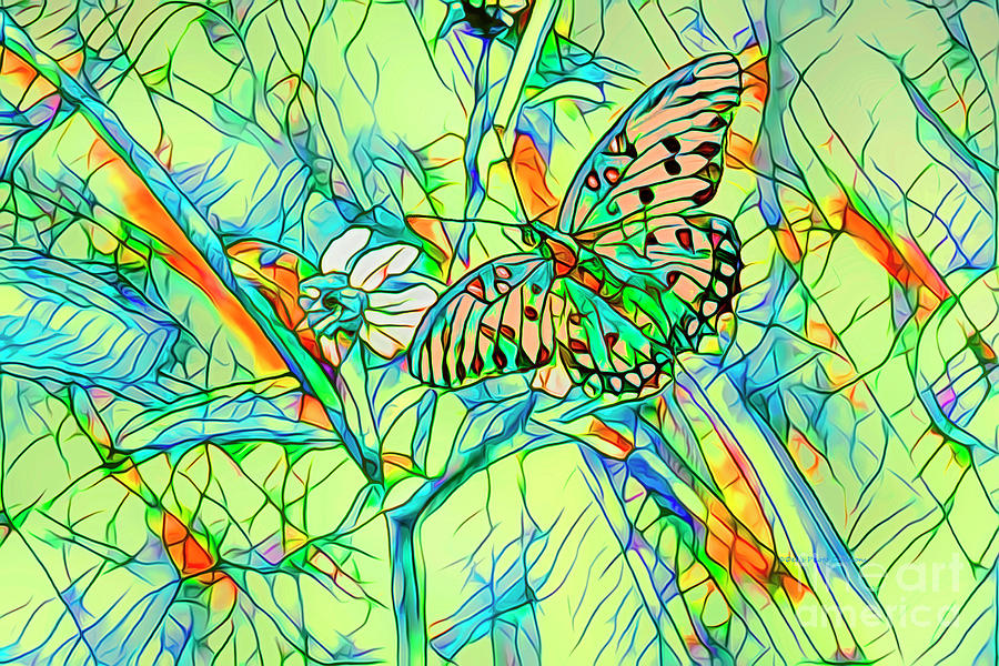 Butterfly Mosiac Mixed Media by Deborah Benoit