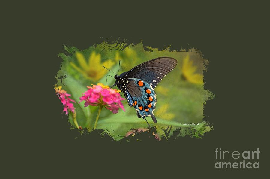 Butterfly on Lantana - Tee Shirt Design Photograph by Debbie Portwood