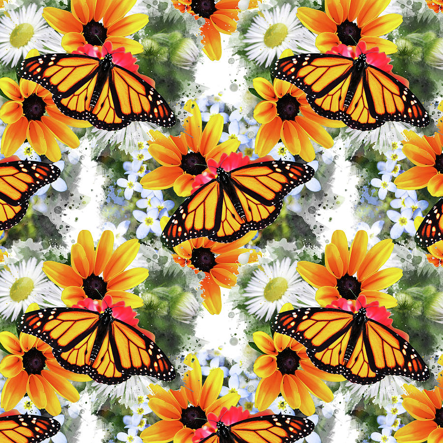 Butterfly Pattern Mixed Media by Christina Rollo