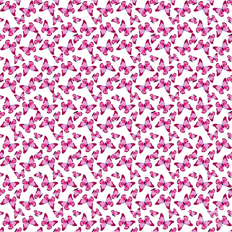 Butterfly Pattern in Pink Digital Art by MM Anderson
