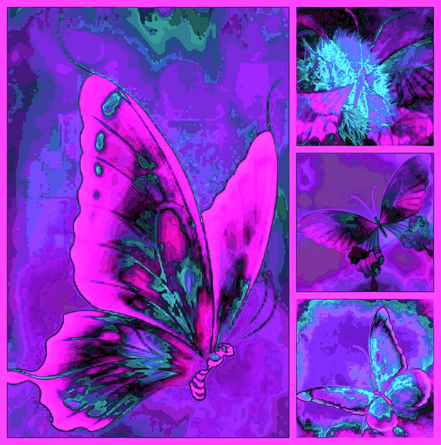 Butterfly Digital Art - Butterfly Pop Art by Maria Urso