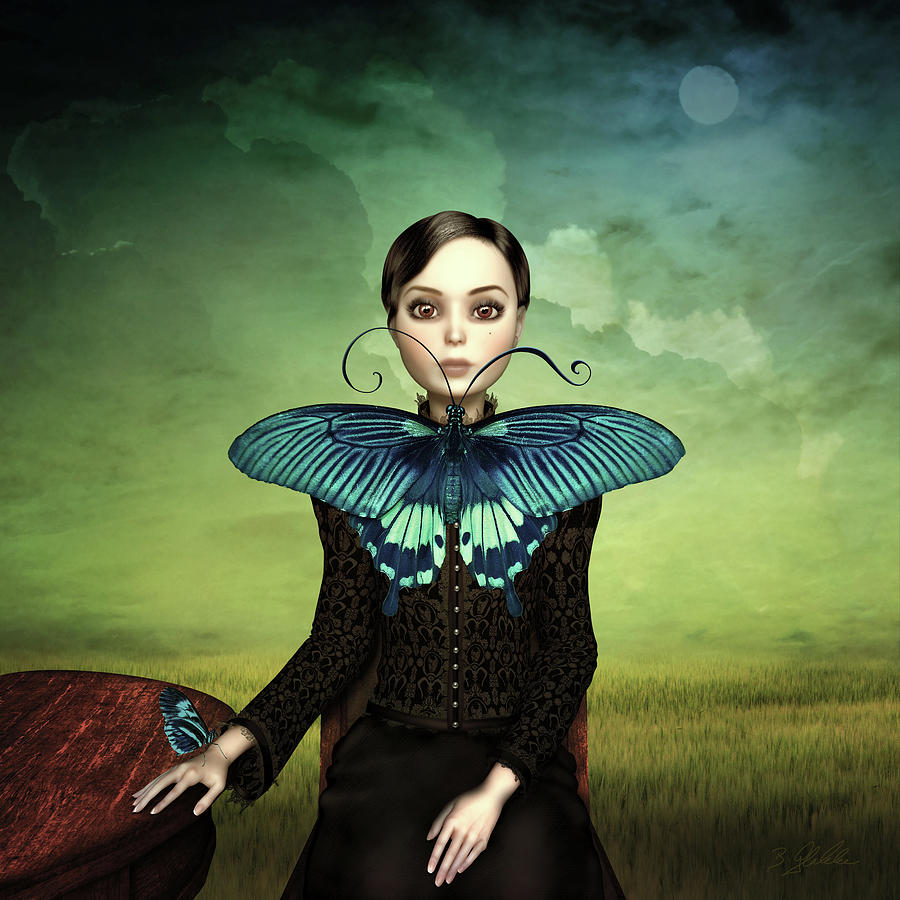Butterfly Mixed Media - Butterfly Portrait In The Meadow by Britta Glodde Butterfly Mixed Media - Butterfly Portrait In The Meadow by Britta Glodde