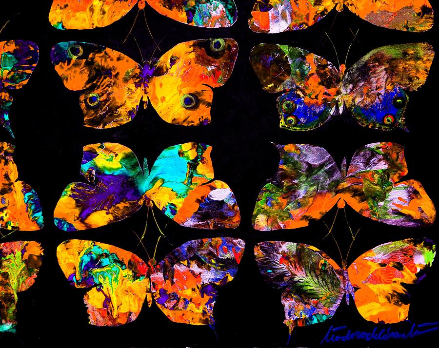 Butterfly Rows series 2 Painting by Teodoro De La Santa Butterfly Rows series 2 Painting by Teodoro De La Santa
