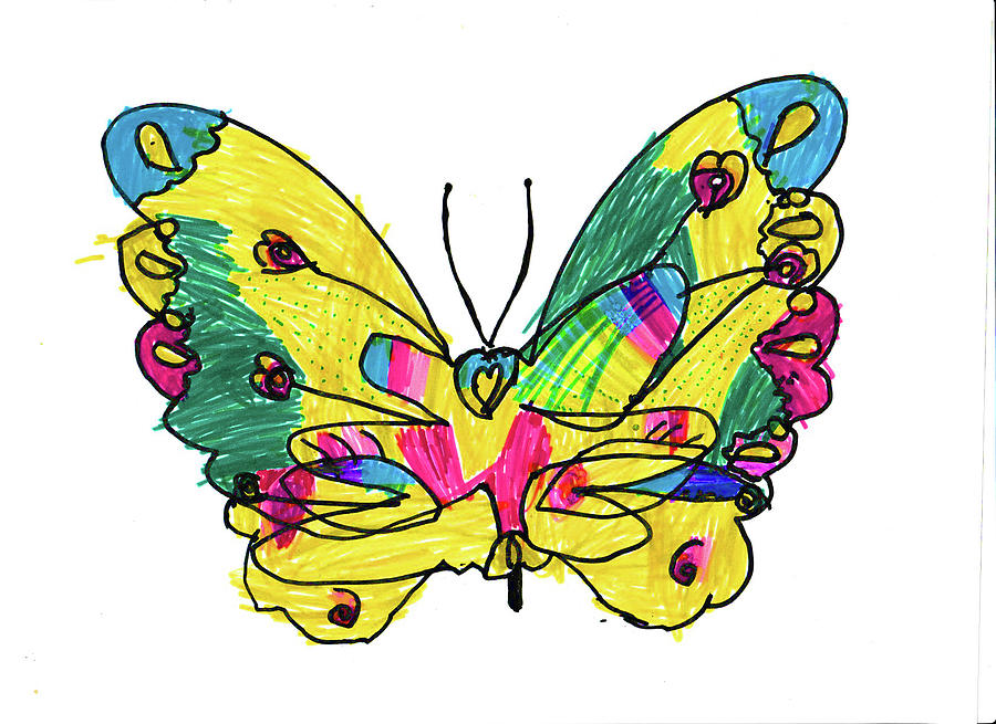 Butterfly Drawing by S D Pierdutin jr
