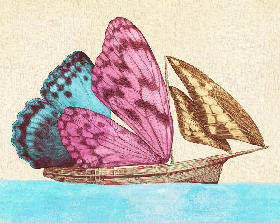 Butterfly Drawing - Butterfly Ship by Eric Fan Butterfly Drawing - Butterfly Ship by Eric Fan