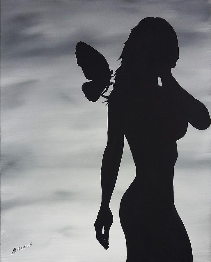 Butterfly Silhouette Painting by Edwin Alverio