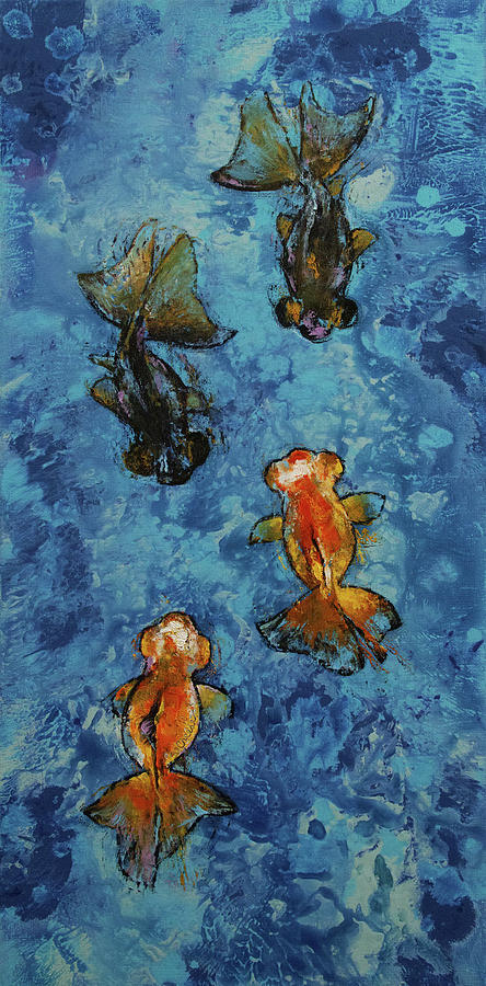 Abstract Painting - Butterfly Tail Goldfish by Michael Creese