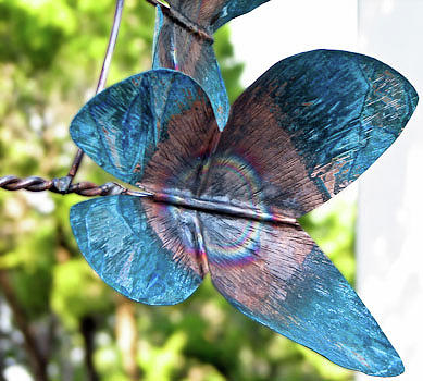 Butterfly Wind Sculpture detail Sculpture by Rick Hewitt