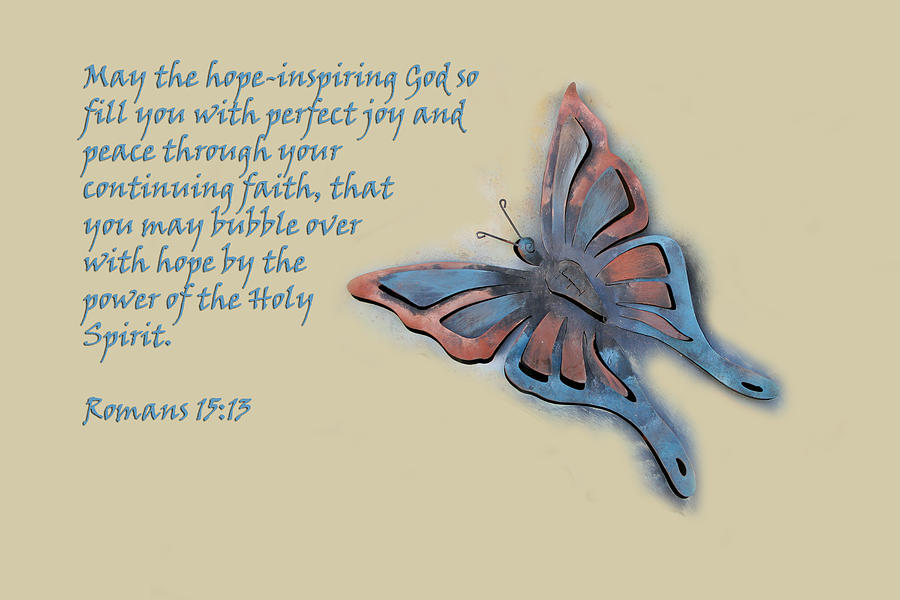 Butterfly with Scripture Photograph by Linda Phelps