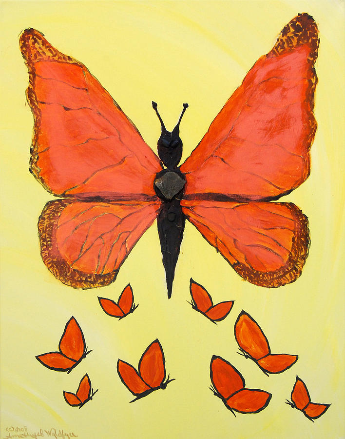 Butterfly Woman Painting by Anjel B Hartwell