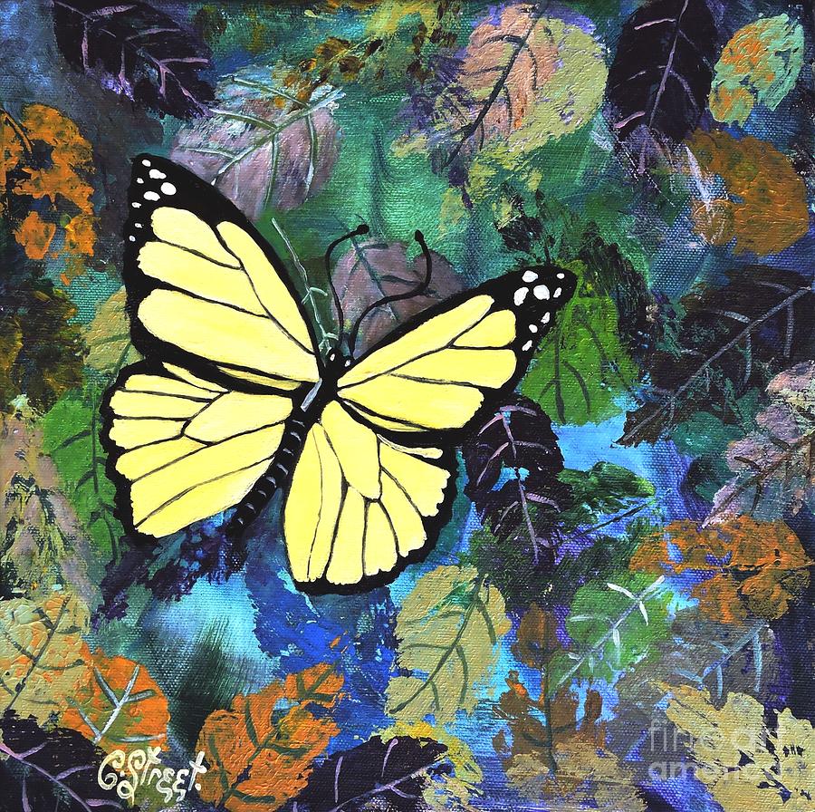 Butterfly Yellow Painting by Caroline Street | Fine Art America