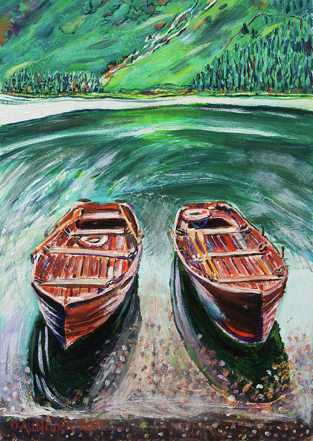 Buttermere Boats Painting by Seeables Visual Arts