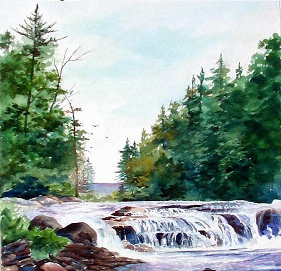 Waterfall Painting - Buttermilk Falls in NY by Lois Mountz