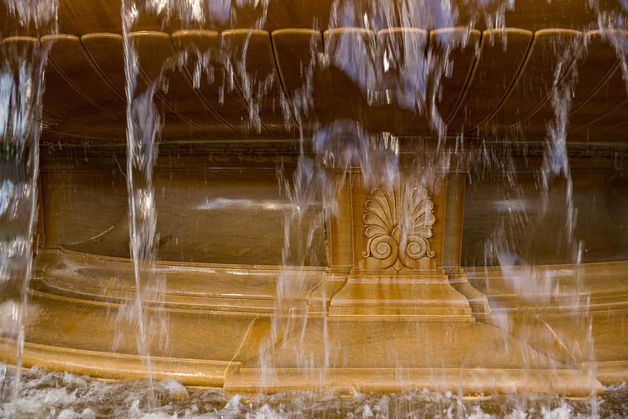 Buttery Golden Marble Through Ripping Water Curtains - Take Two Photograph by Georgia Mizuleva