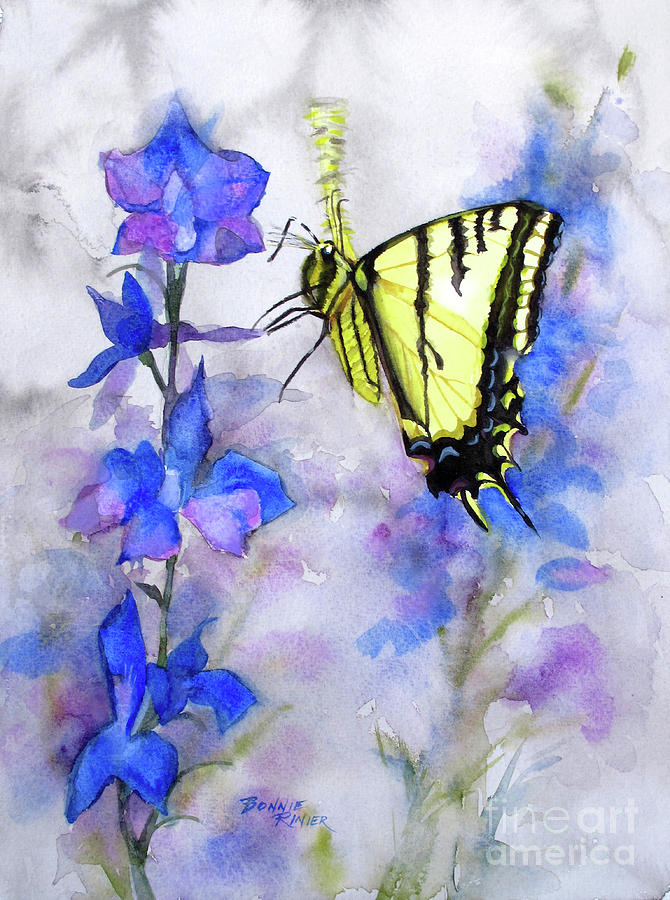 Butteryfly Delight Painting by Bonnie Rinier