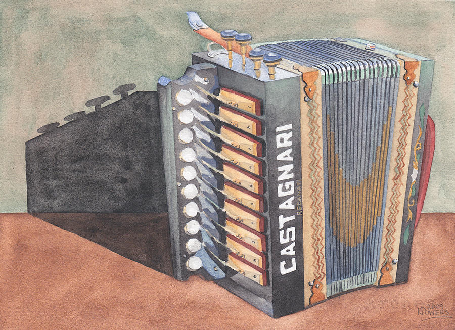 Button Accordion Two Painting by Ken Powers