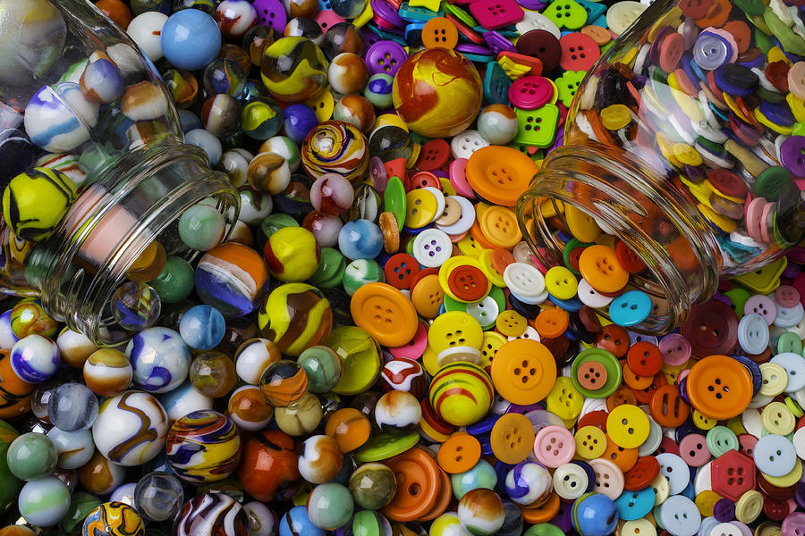 Buttons And Marbles Photograph by Garry Gay