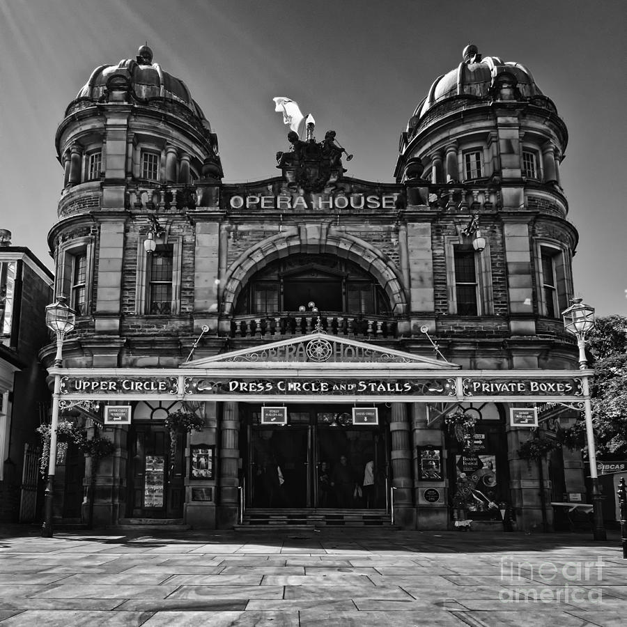 Buxton opera house square mono Photograph by Steev Stamford