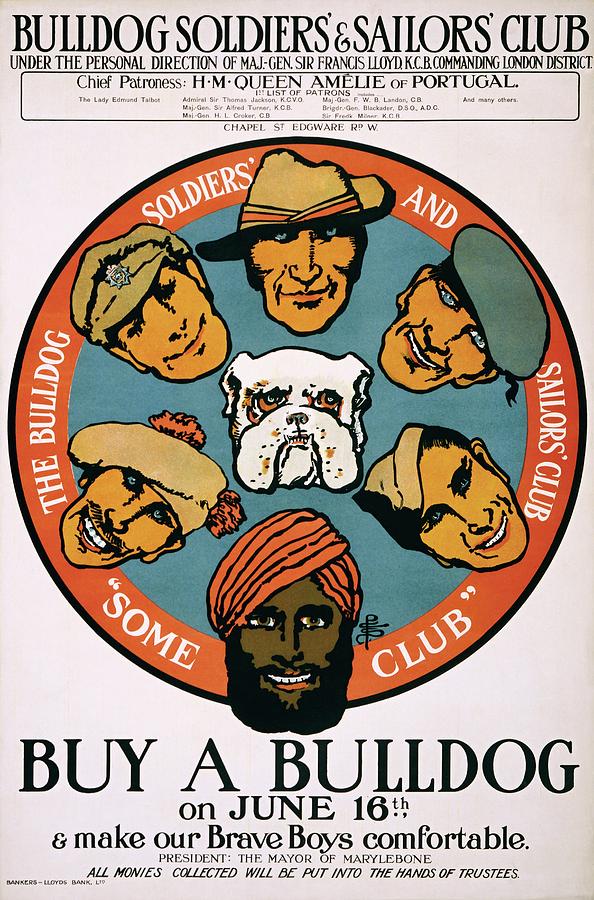 Bulldog Painting - Buy a Bulldog propaganda poster, 1915 by Vintage Printery