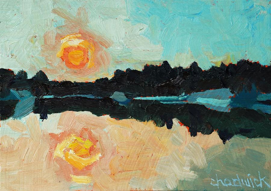 Buzzard Painting - Buzzard Lake Dawn by Phil Chadwick