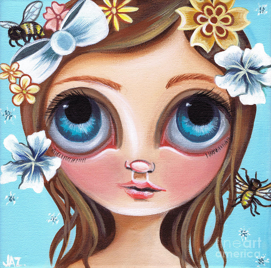Flower Painting - Buzzing Blossom by Jaz Higgins