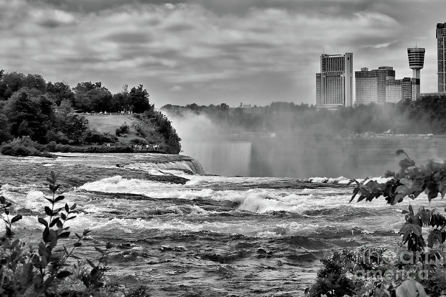BW Powerful Niagara Falls  Photograph by Chuck Kuhn