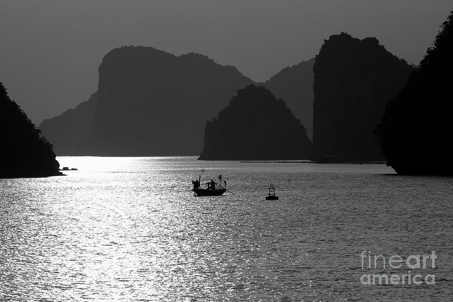 Asia Photograph - BW Tones Ha Long Bay Vietnam  by Chuck Kuhn