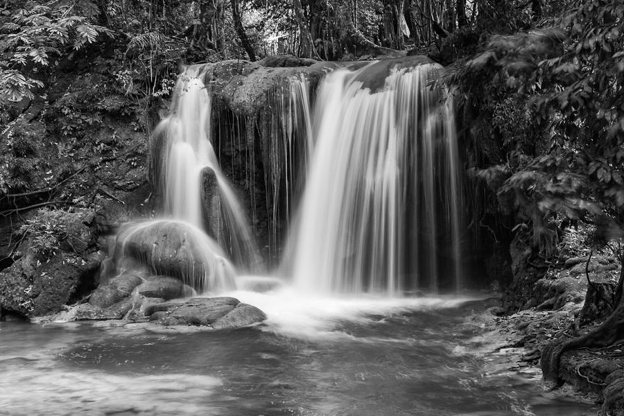 Jungle Waterfall BW Photograph by Jurgen Lorenzen