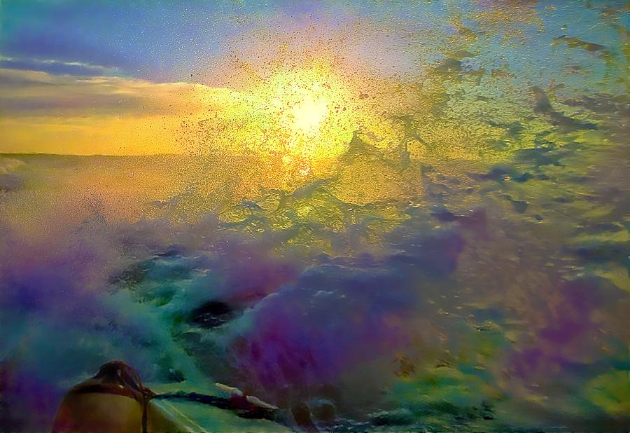 Summer Digital Art - By a boat on ocean by Evgeny Parushin