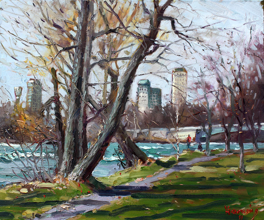 Tree Painting - By Niagara River by Ylli Haruni