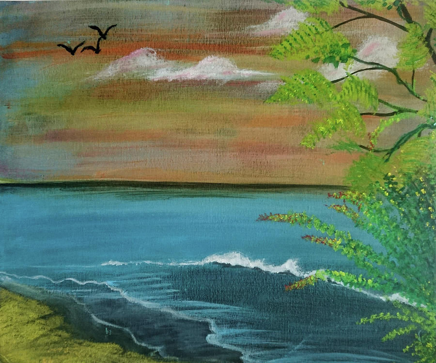 By the bay Painting by Faa shie