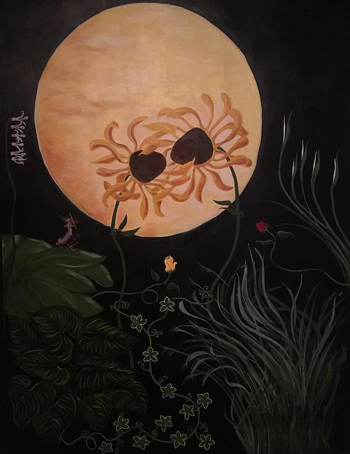 Flower Painting - By The Blessed Moon I Vow by Ron Tango Jr Flower Painting - By The Blessed Moon I Vow by Ron Tango Jr