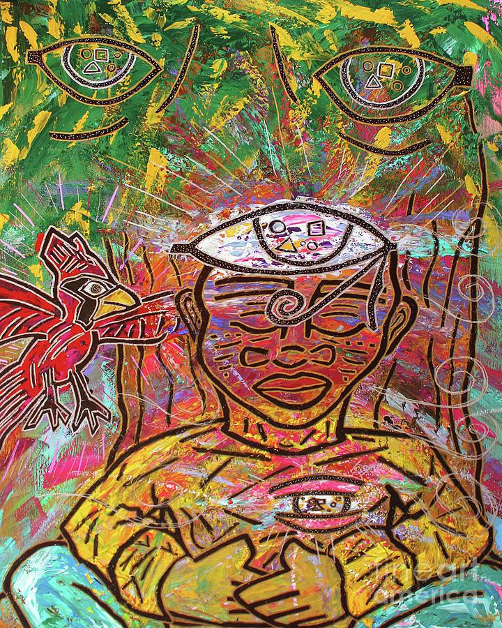 By The Bodhi Tree Painting by Odalo Wasikhongo