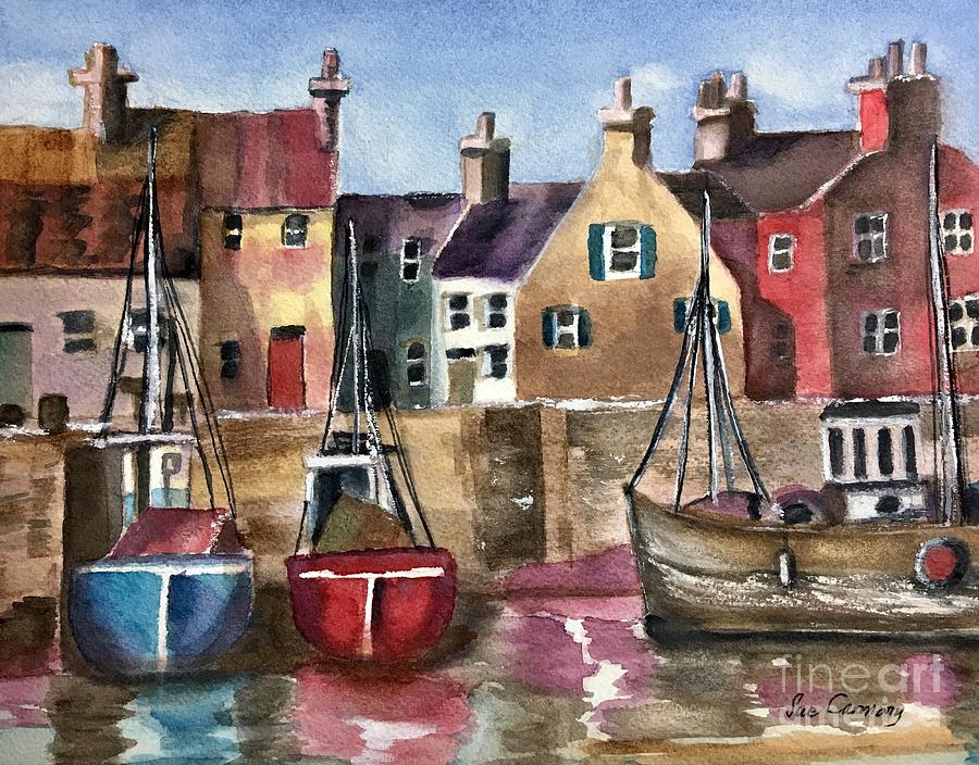 By the Harbor Painting by Sue Carmony