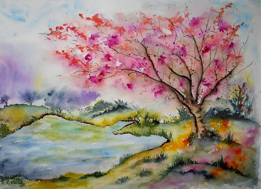 Tree Painting - By The Lake by Carol Crisafi