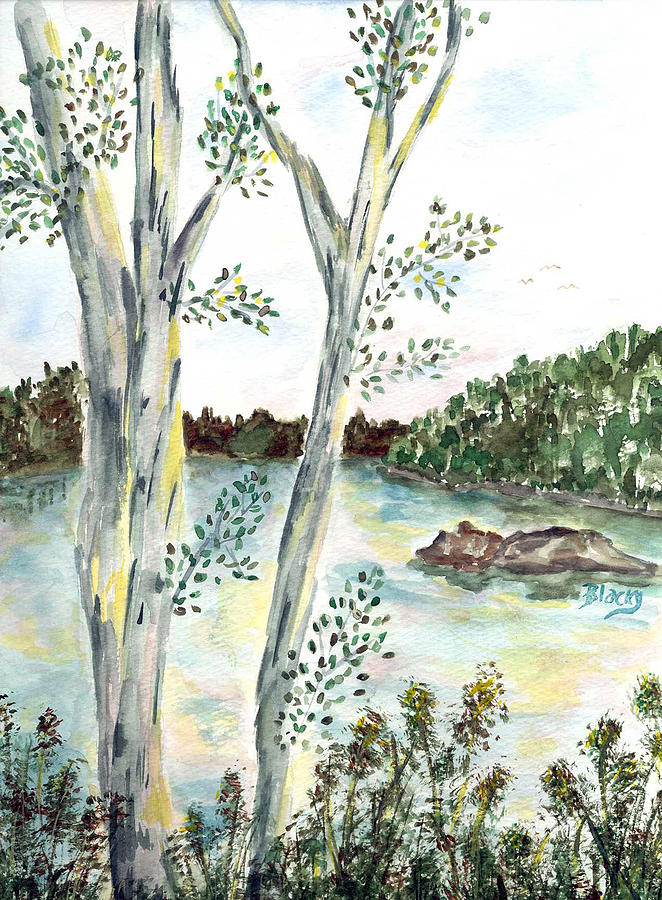 By The Lake Painting by Donna Blackhall