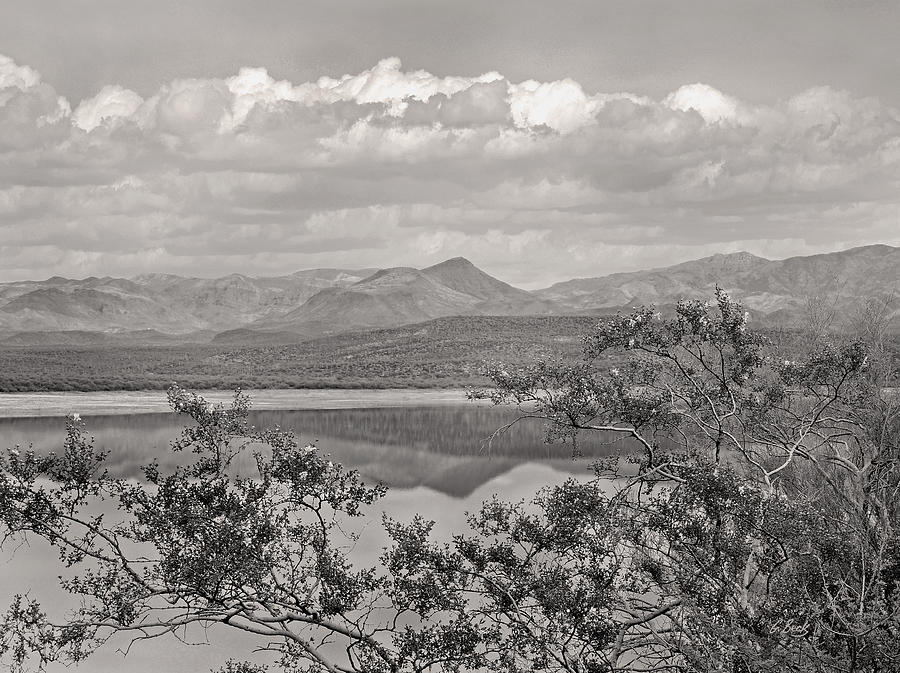 Mountain Photograph - By the Lake Monochrome by Gordon Beck