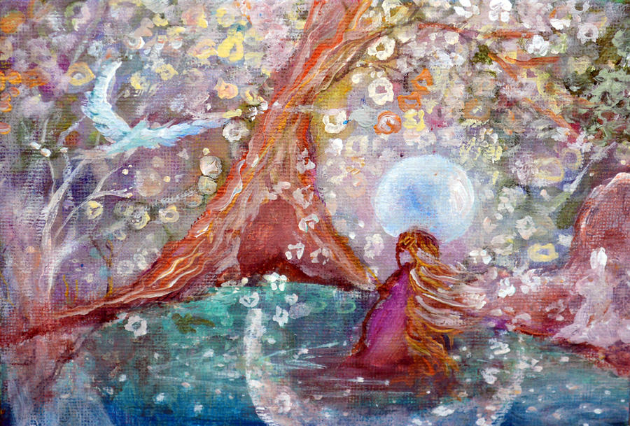 By the Light of the Full Moon Painting by Ashleigh Dyan Bayer