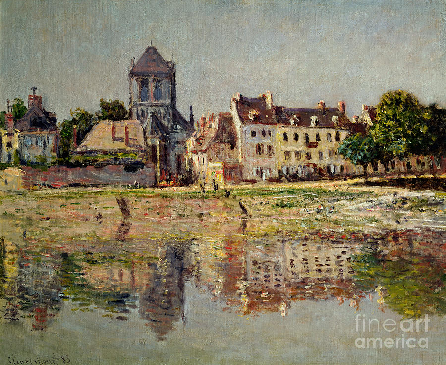 Monet Painting - By The River At Vernon by Claude Monet Monet Painting - By The River At Vernon by Claude Monet