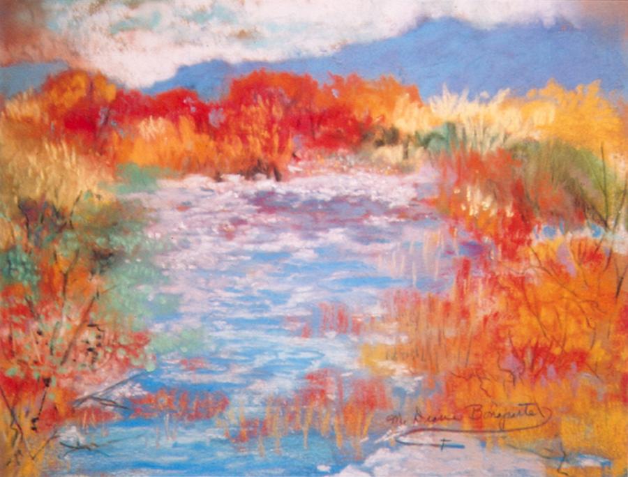 By The River Painting by M Diane Bonaparte