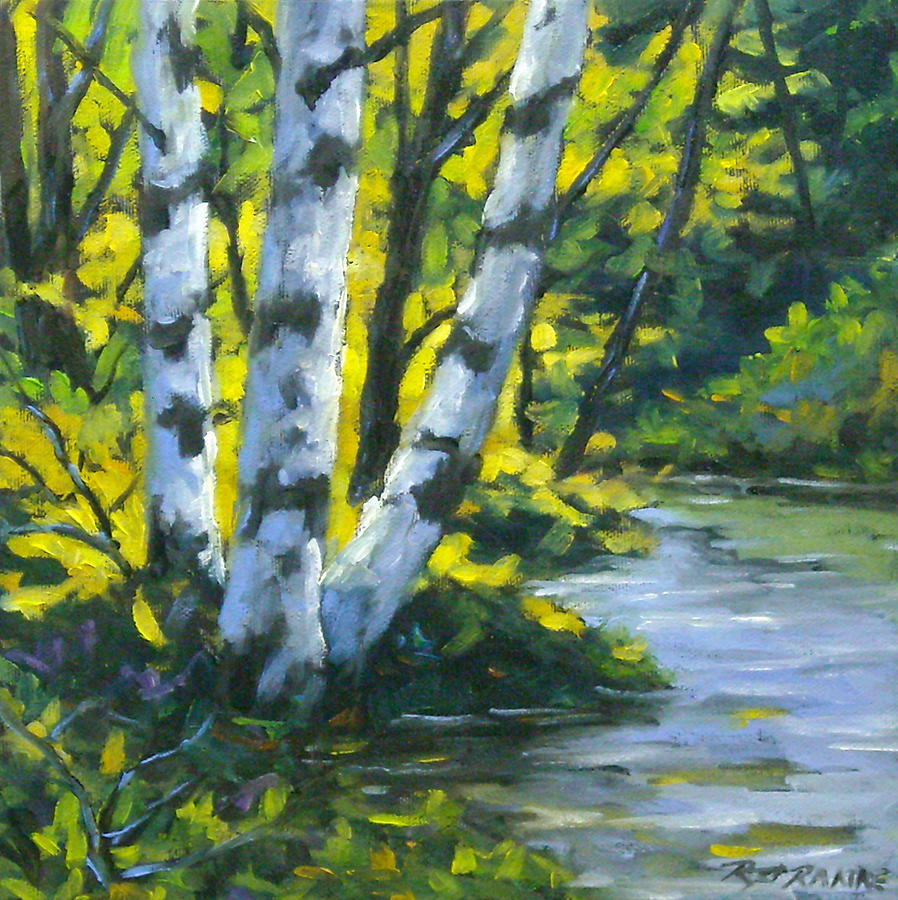 Tree Painting - By The River by Richard T Pranke