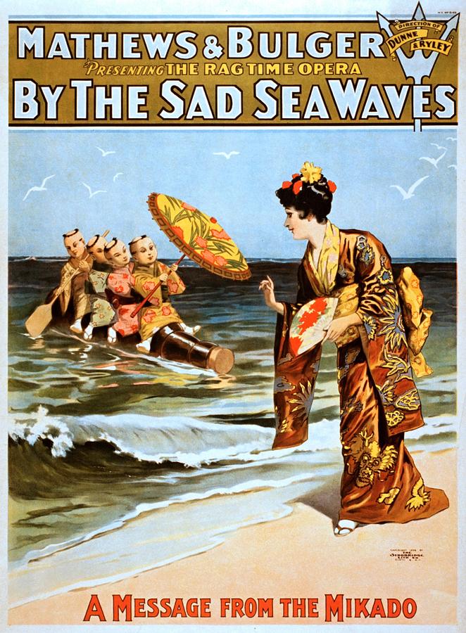 By the sad sea waves, performing arts poster, 1898 Painting by Vincent Monozlay