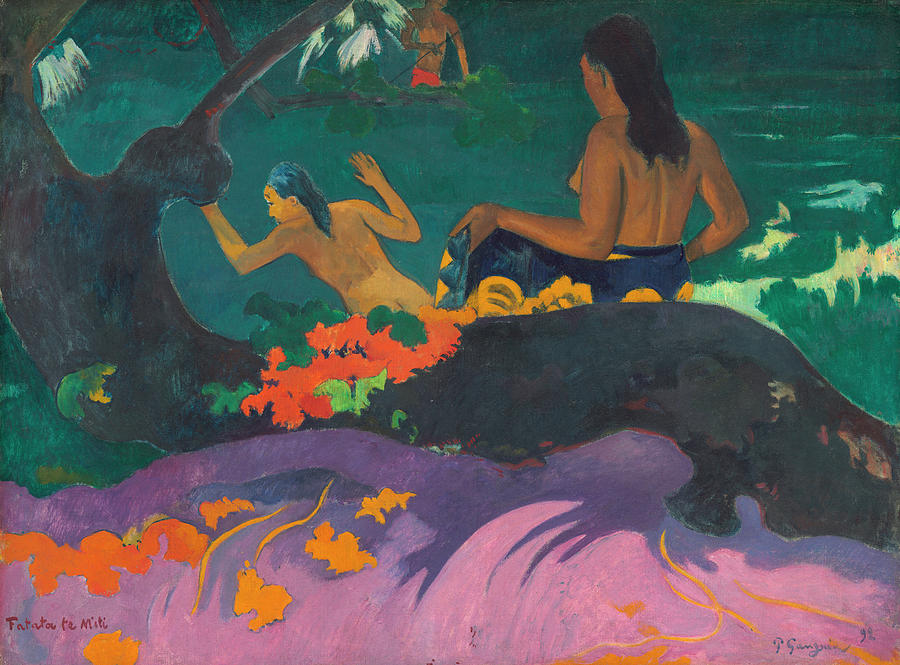 Paul Gauguin Painting - By the Sea by Paul Gauguin