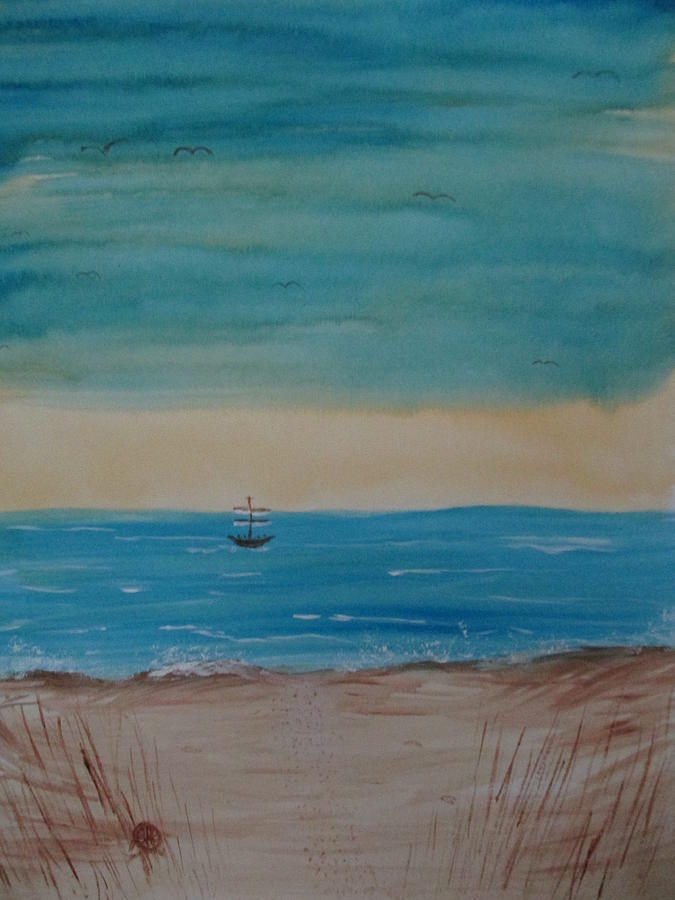 By The Seaside, By The Beautiful Sea Painting by Sharyn Winters