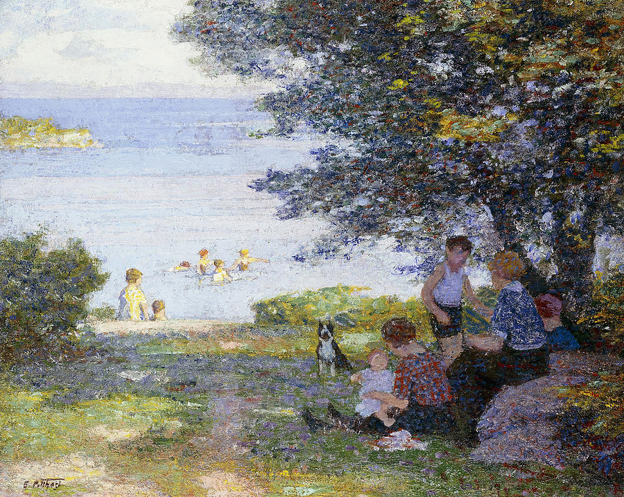 Edward Henry Potthast Painting - By the Water by Edward Henry Potthast