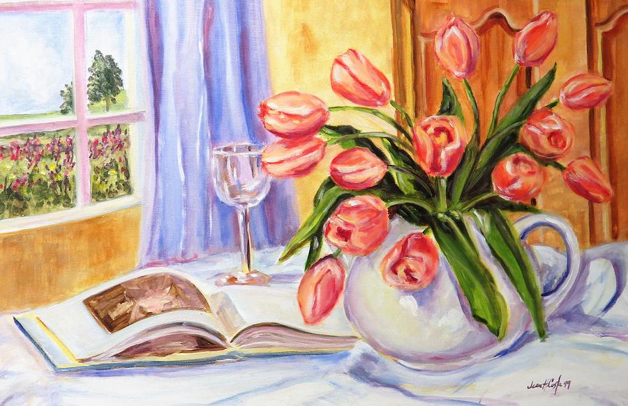 Tea Painting - By The Window by Jean Costa
